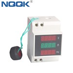 DIN Rail 220V 380V 100A Digital AC Voltmeter Ammeter Frequency Meter with CT
