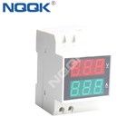 DIN Rail 220V 380V 100A Dual Display Digital AC Voltmeter Ammeter