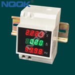 DIN Rail 220V 380V 100A Digital AC Voltmeter Ammeter Frequency Meter with CT