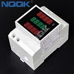 DIN Rail 220V 380V 100A Digital AC Voltmeter Ammeter Frequency Meter with CT