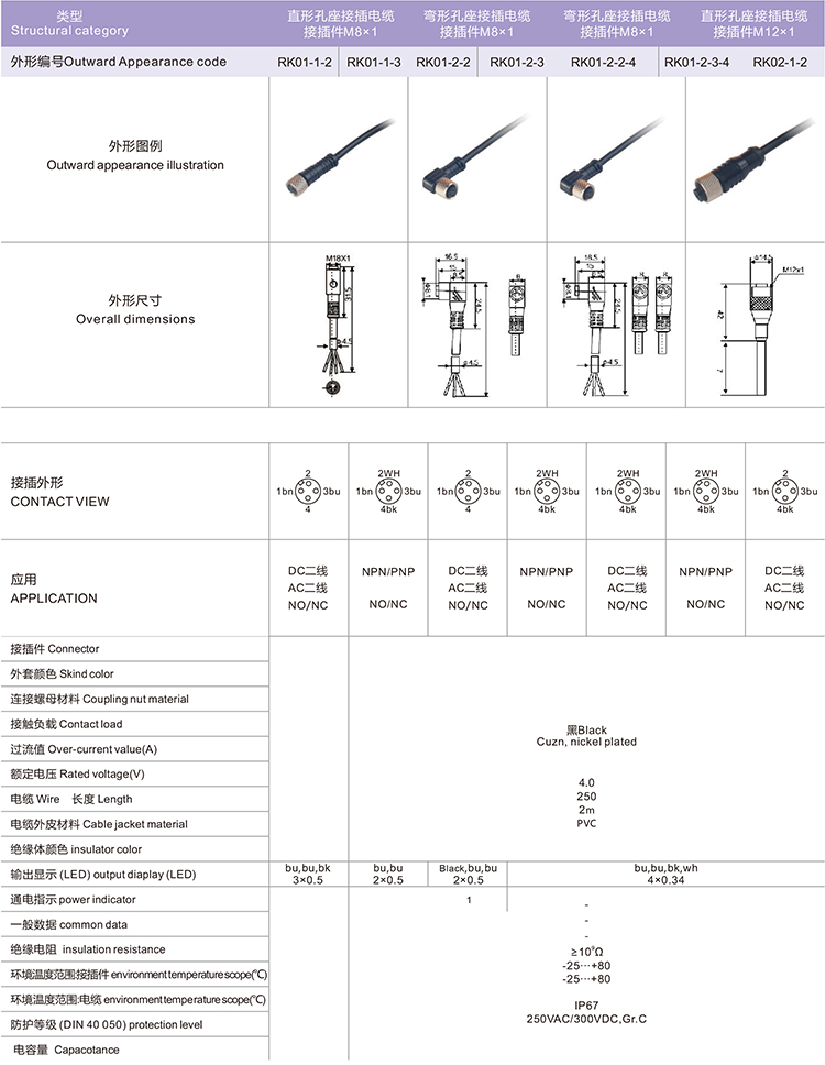 RKO1-1-2  RKO1-1-3 RKO1-2-2 RK01-2-3 RKO1-2-2-4 Proximity Switch Sensor