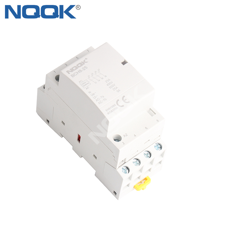 BCH8-25 4 hole 25A home hotel AC din rail 4P magnetic contactor with auxiliary control
