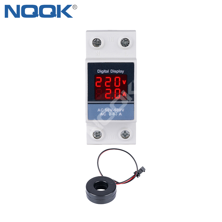 Din rail Voltmeter And Ammeter NP-VAM LED Digital Display Indicator 1-63A Built-in transformer With CT