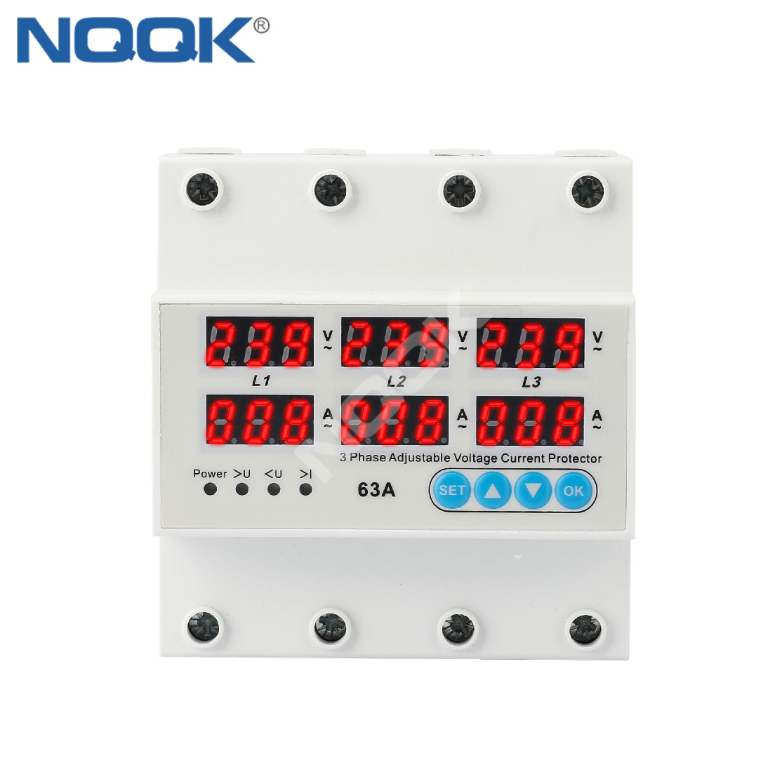Over Current Over Voltage Three Phase Protector Self-reset Led Digital Display Three Phase Protector