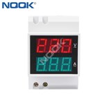 Rail Digital meter  Over Current Over Voltage 50-500V AC 1-63/100A Indicator  Rail Voltmeter And Ammeter