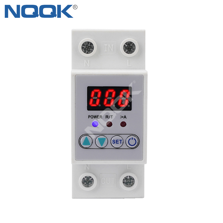 Din Rail Adjustable Current Protector 230V 63A Digital Electric Current Protector with CT