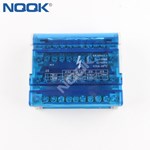 EN60947-1 Wire junction box four in and 24 out 220V guide rail, household high current line coupler terminal block