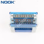 EN60947-1 Wire junction box four in and 24 out 220V guide rail, household high current line coupler terminal block