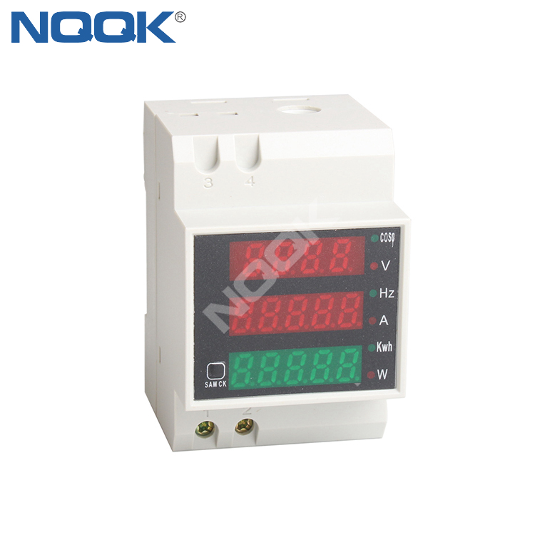 Rail type D52-2058  voltage and current with power frequency electric energy multifunctional digital display meter instrument