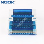 EN60947-1 Wire junction box four in and 24 out 220V guide rail, household high current line coupler terminal block