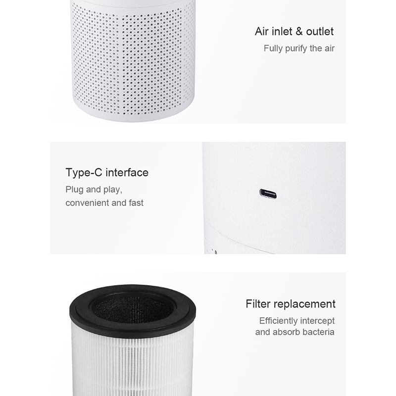 Luftreiniger HEPA Filter für Raucherzimmer, 22dB Leisebetrieb