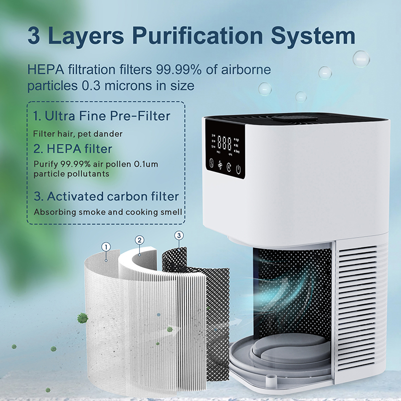 K805 PM2.5 Air Purifier with Aromatherapy  HEPA Filter air cleaner